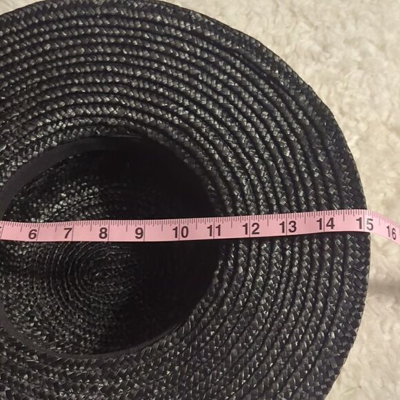 Vintage Wide Brim Ribbon Band Straw Sun Hat - Picture 11 of 11